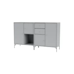 COUPLE bred skænk med ben i krom, 02 fjord