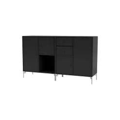 COUPLE bred skænk med ben i krom, 05 black