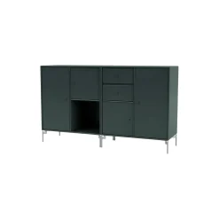 COUPLE bred skænk med ben i krom, 163 black jade