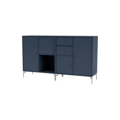 COUPLE bred skænk med ben i krom, 138 juniper