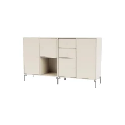 COUPLE bred skænk med ben i krom, 158 oat