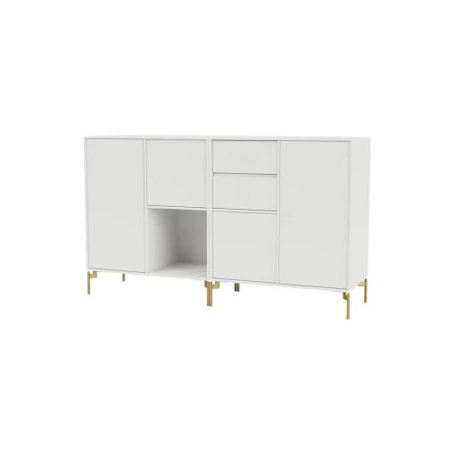 COUPLE bred skænk med ben i messing, 01 white