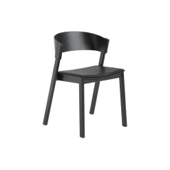 Cover Side Chair, refine leather black/black