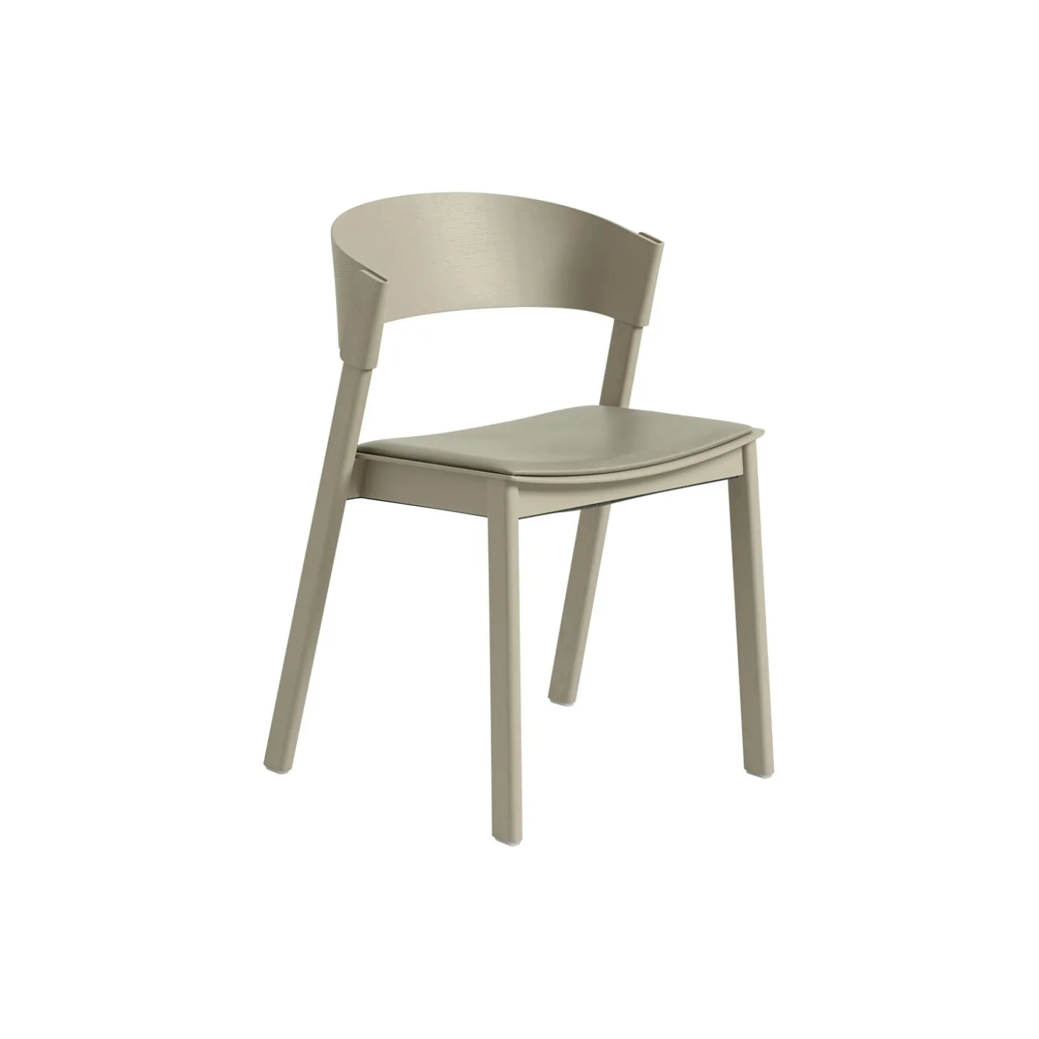 Cover Side Chair, refine leather stone/dark beige