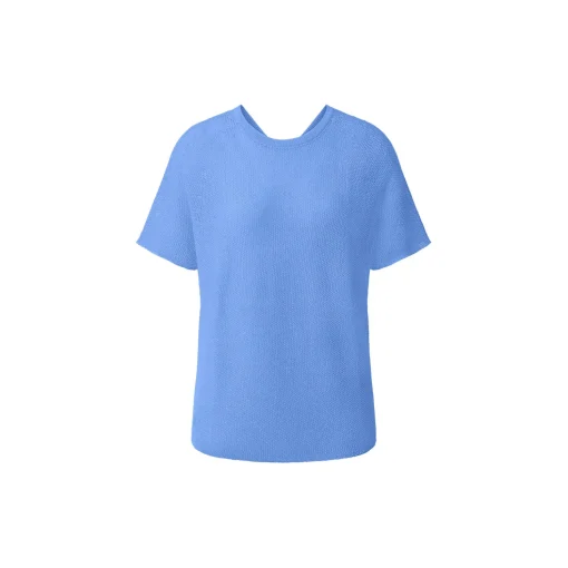 Crew Neck Shiny Yarn, palace blue
