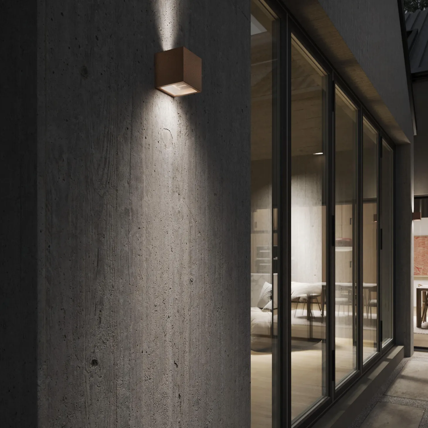 CUBE XL Up/Down væglampe, rust