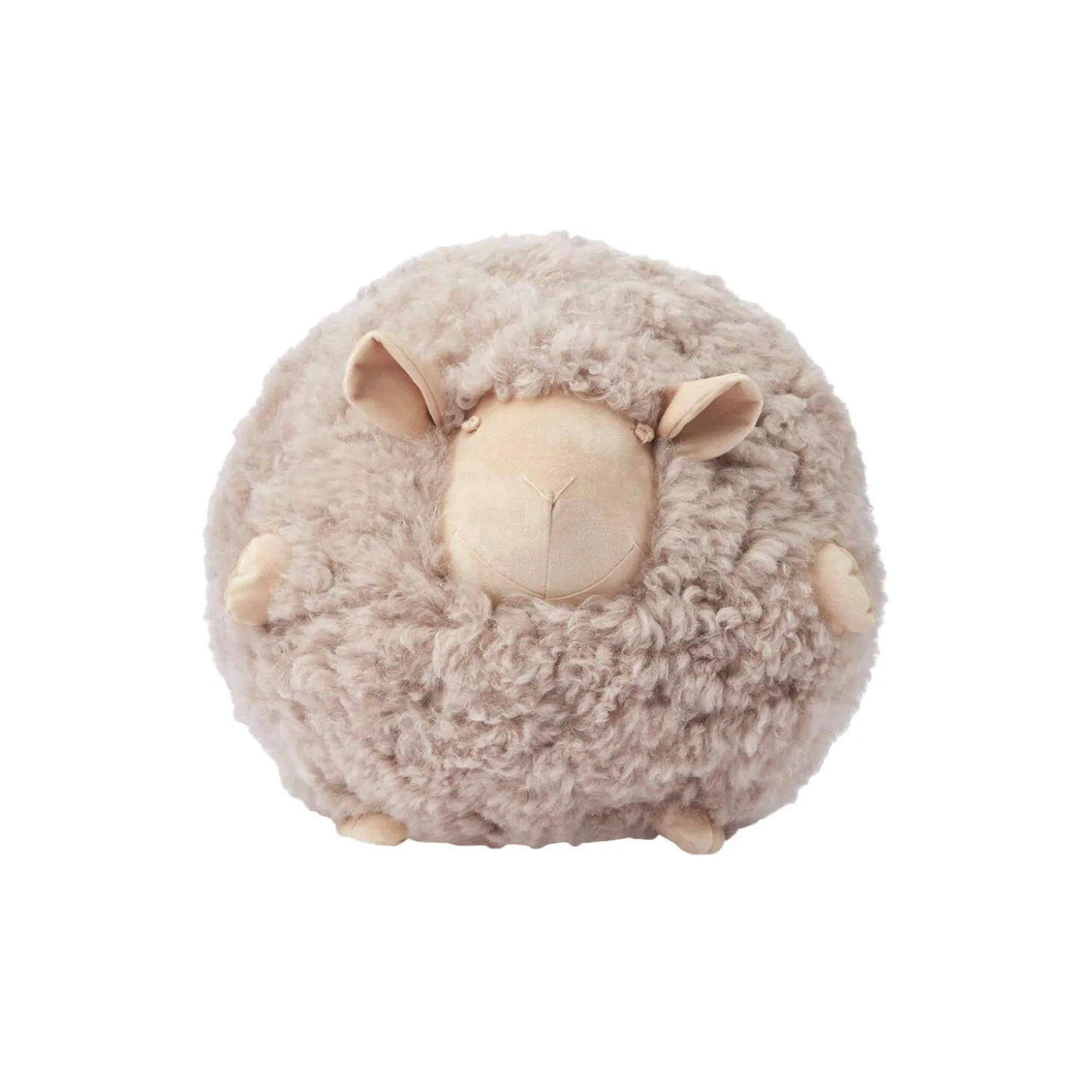 Cute Sheep rund pude Ø 20 cm, taupe