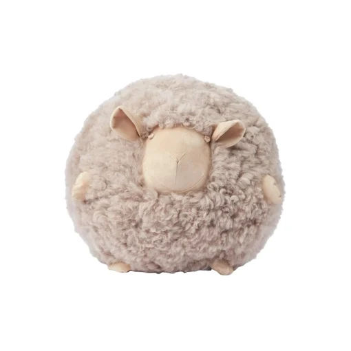 Cute Sheep rund pude Ø 26 cm, taupe