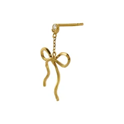 Dangling Flow Bow Earring Single, gold