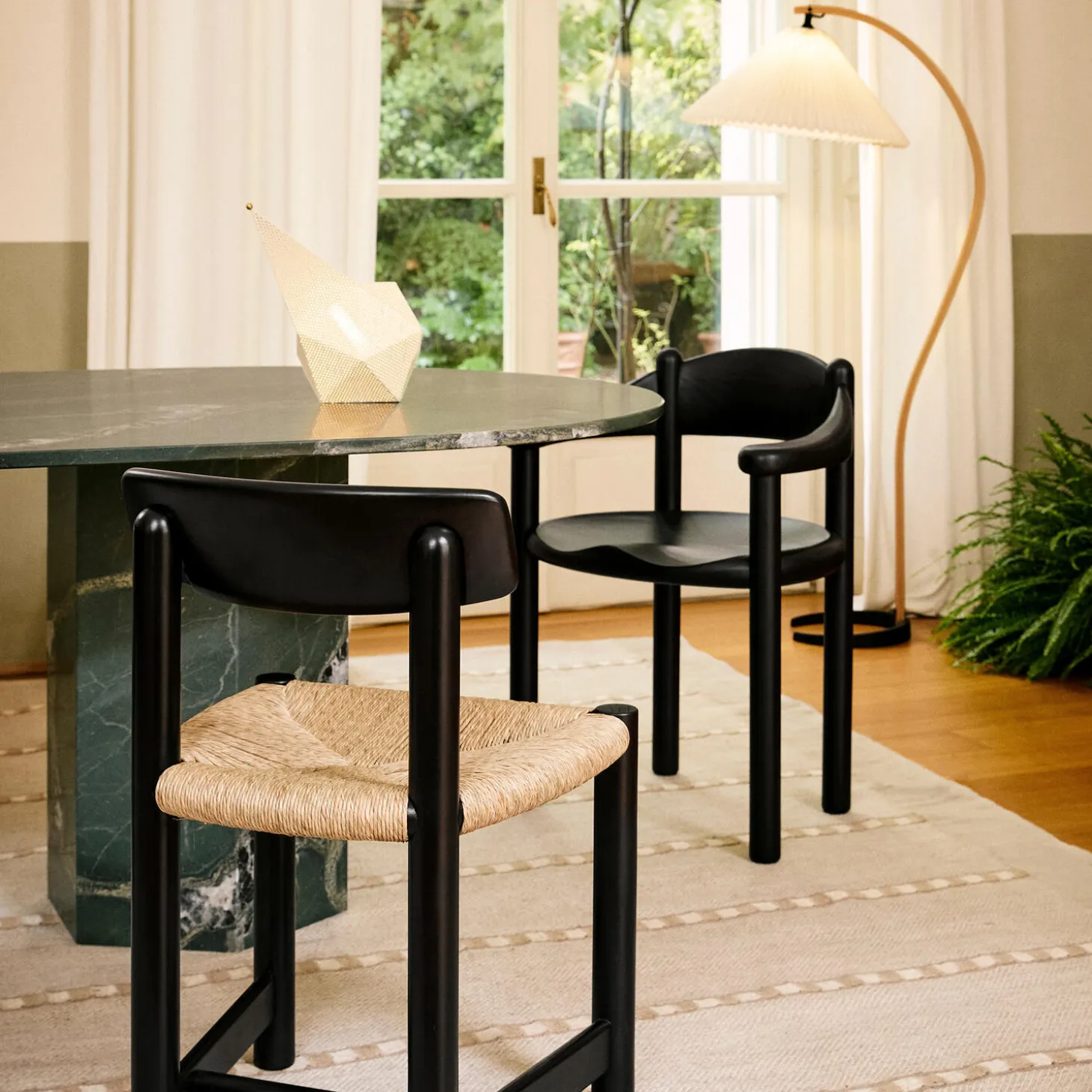 Daumiller Dining Armchair, brown/black pine