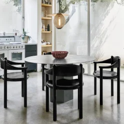 Daumiller Dining Armchair, brown/black pine