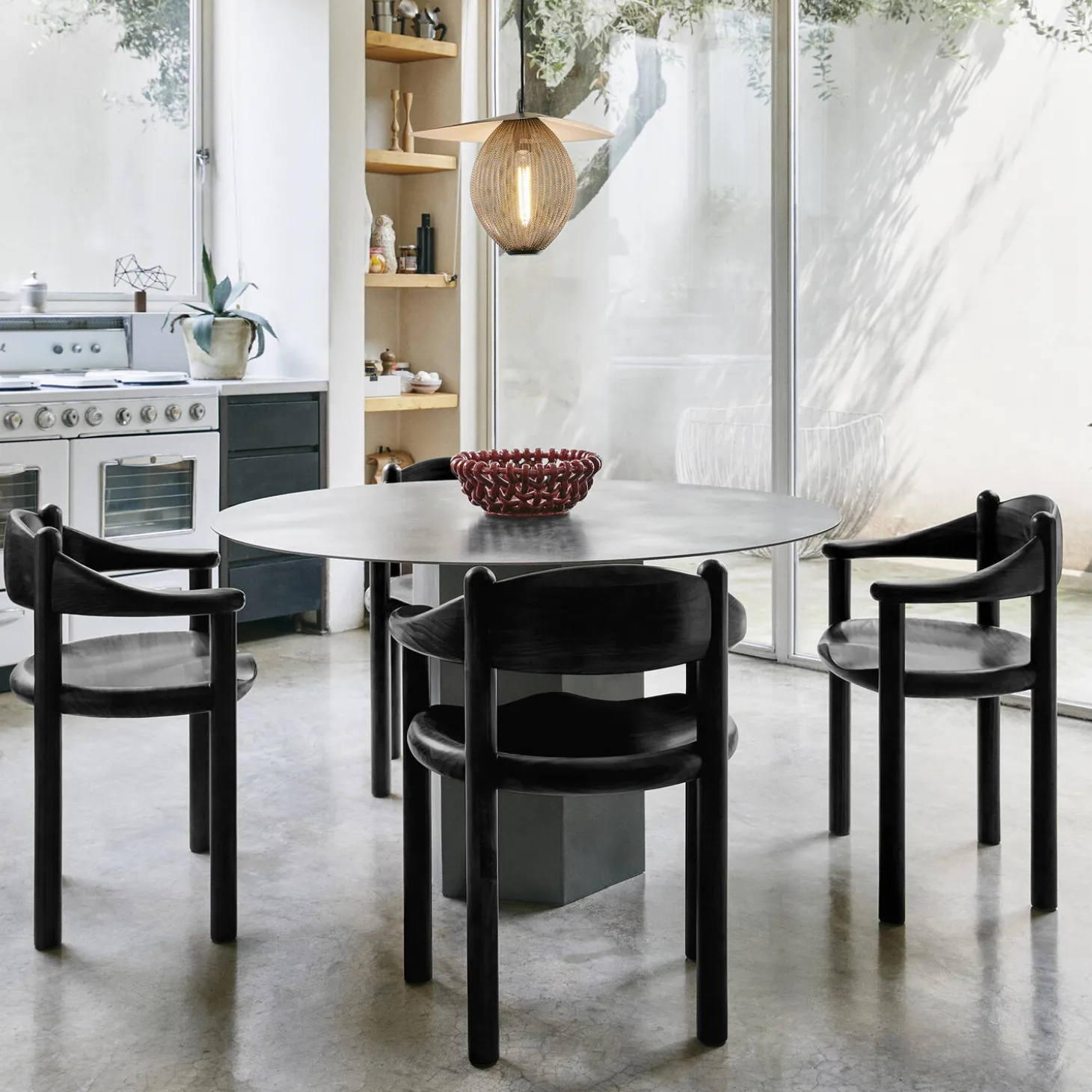 Daumiller Dining Armchair, brown/black pine