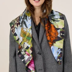 DECOUPAGETørklæde, light blue