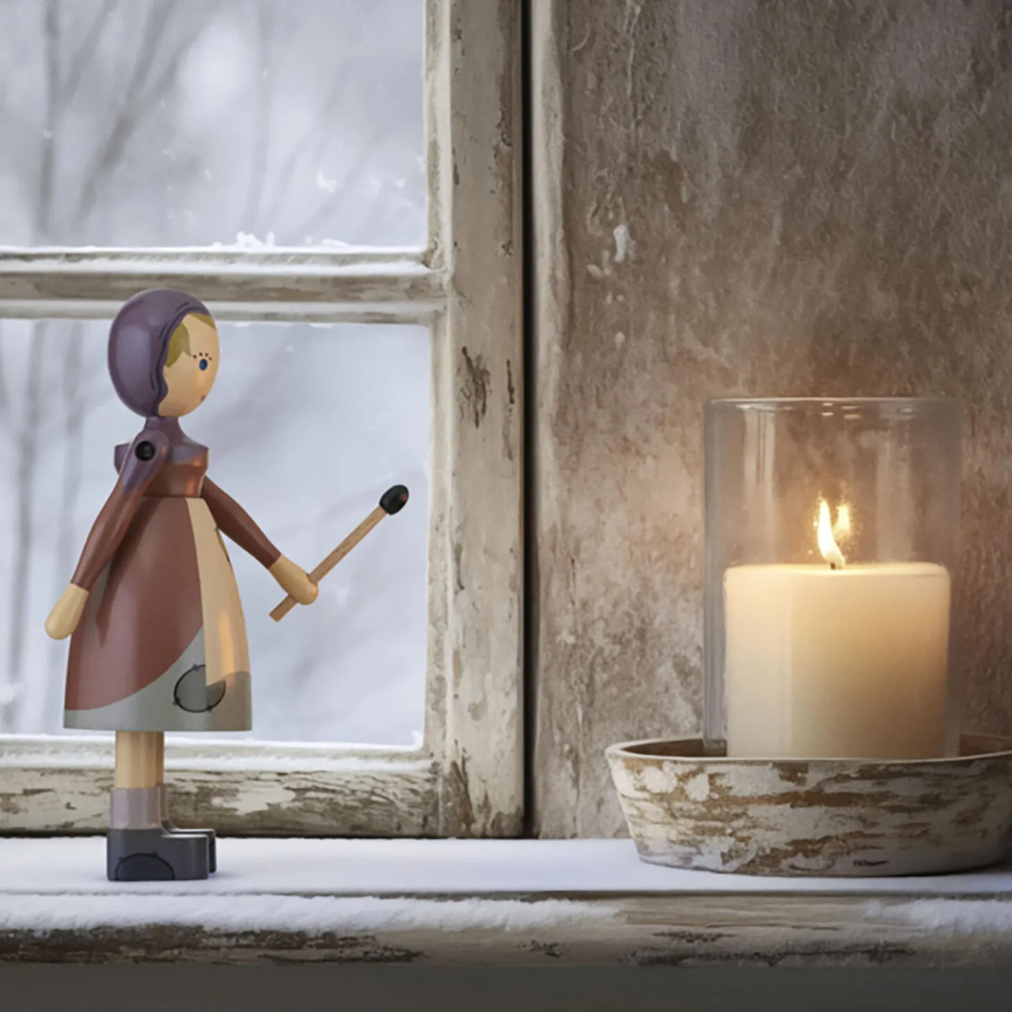 Den lille pige med svovlstikkerne skulptur