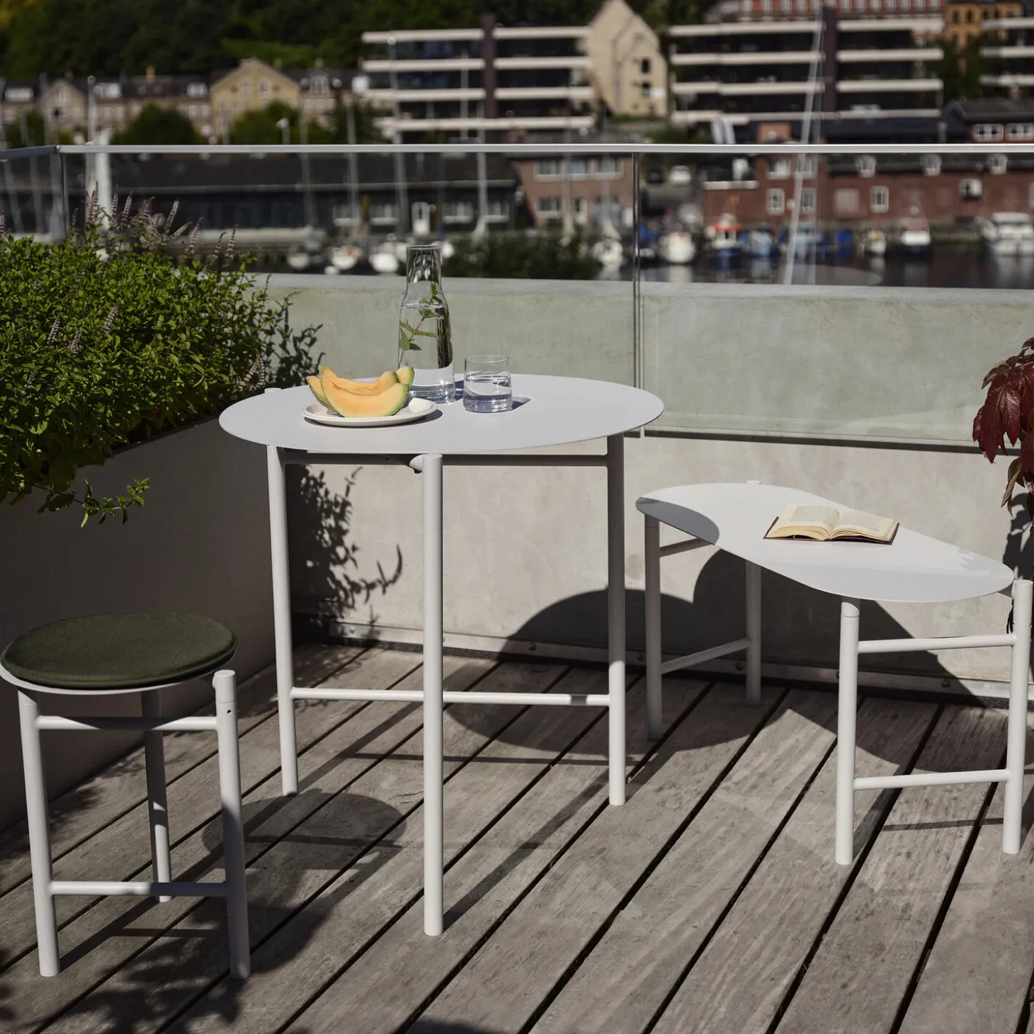 Disc skammel, soft grey