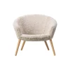 Ditzel loungestol, hvid/lakeret eg