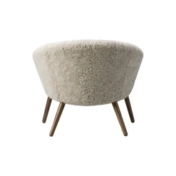 Ditzel loungestol, hvid/lakeret valnød