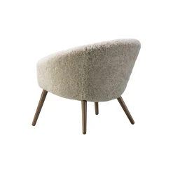 Ditzel loungestol, hvid/lakeret valnød