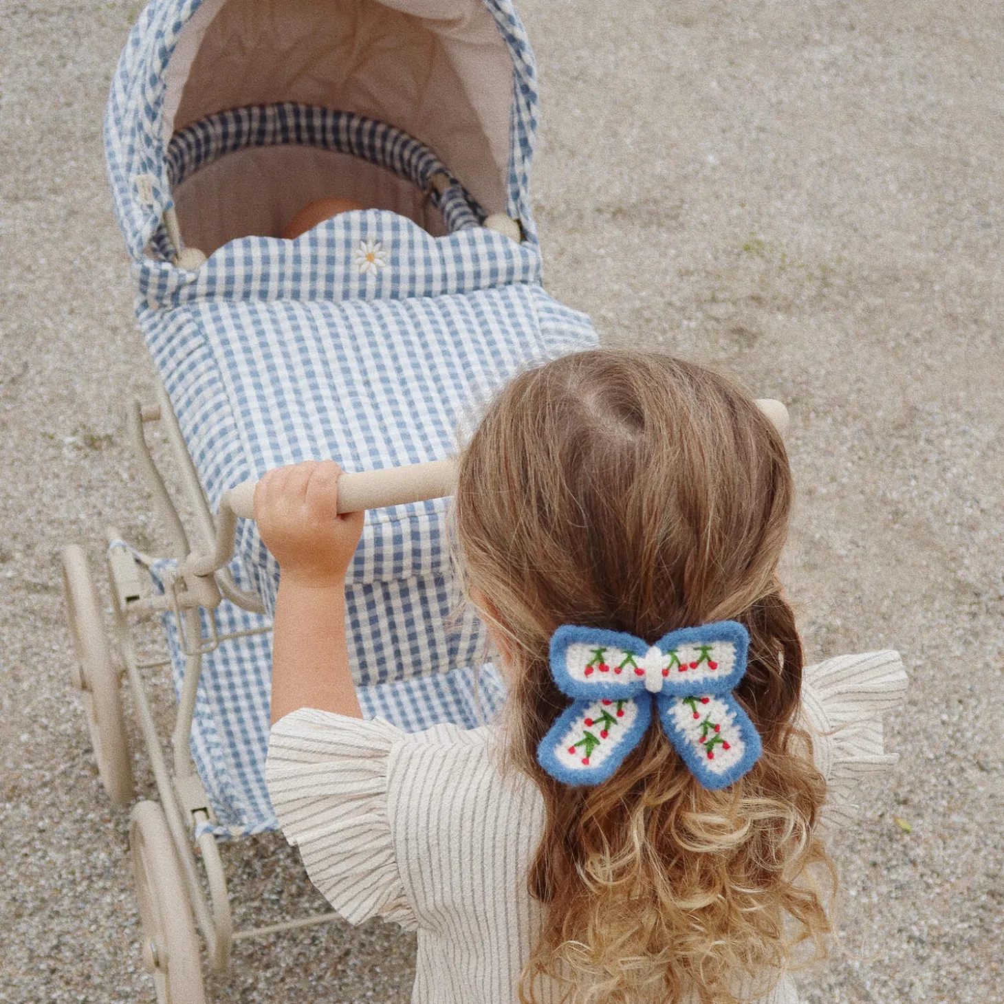 Doll Pram, captains blue check