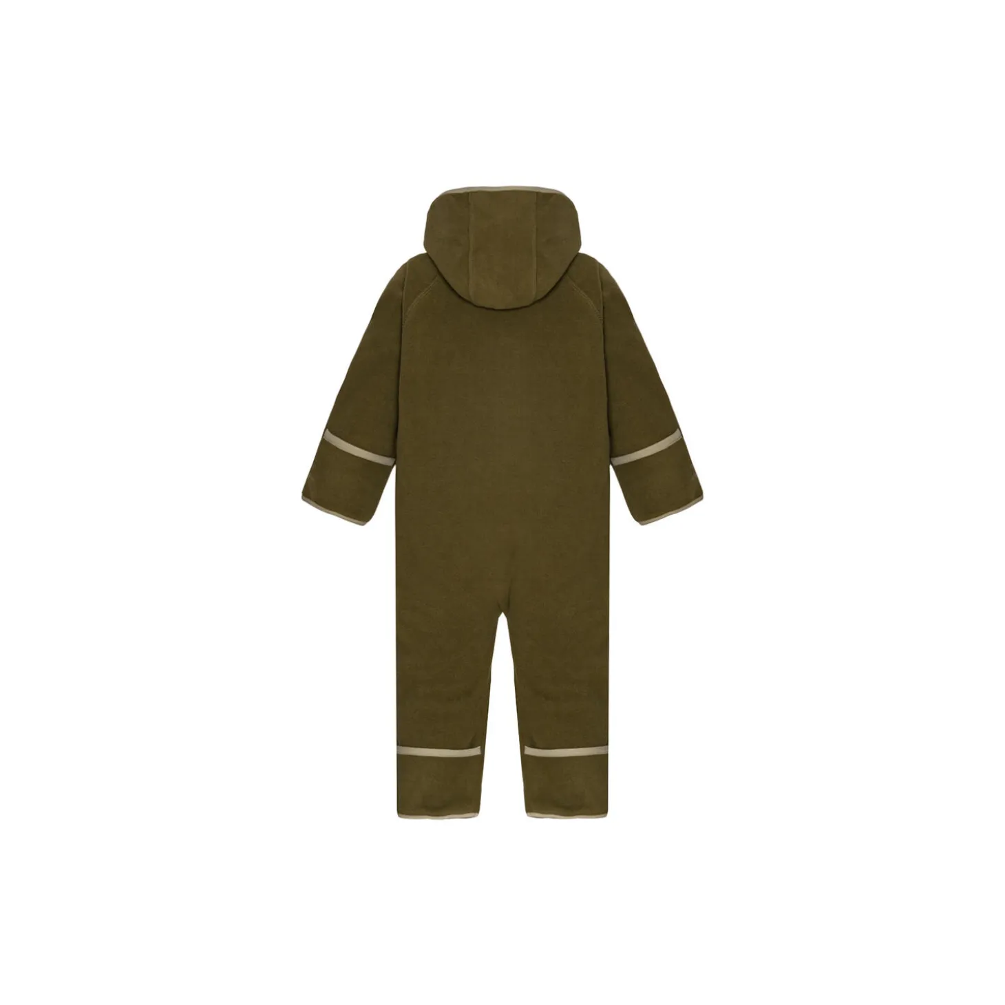 Doubleface Fleece Babysuit, dark olive/mocca