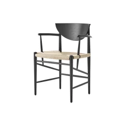 Drawn HM4 spisebordsstol, sortlakeret eg