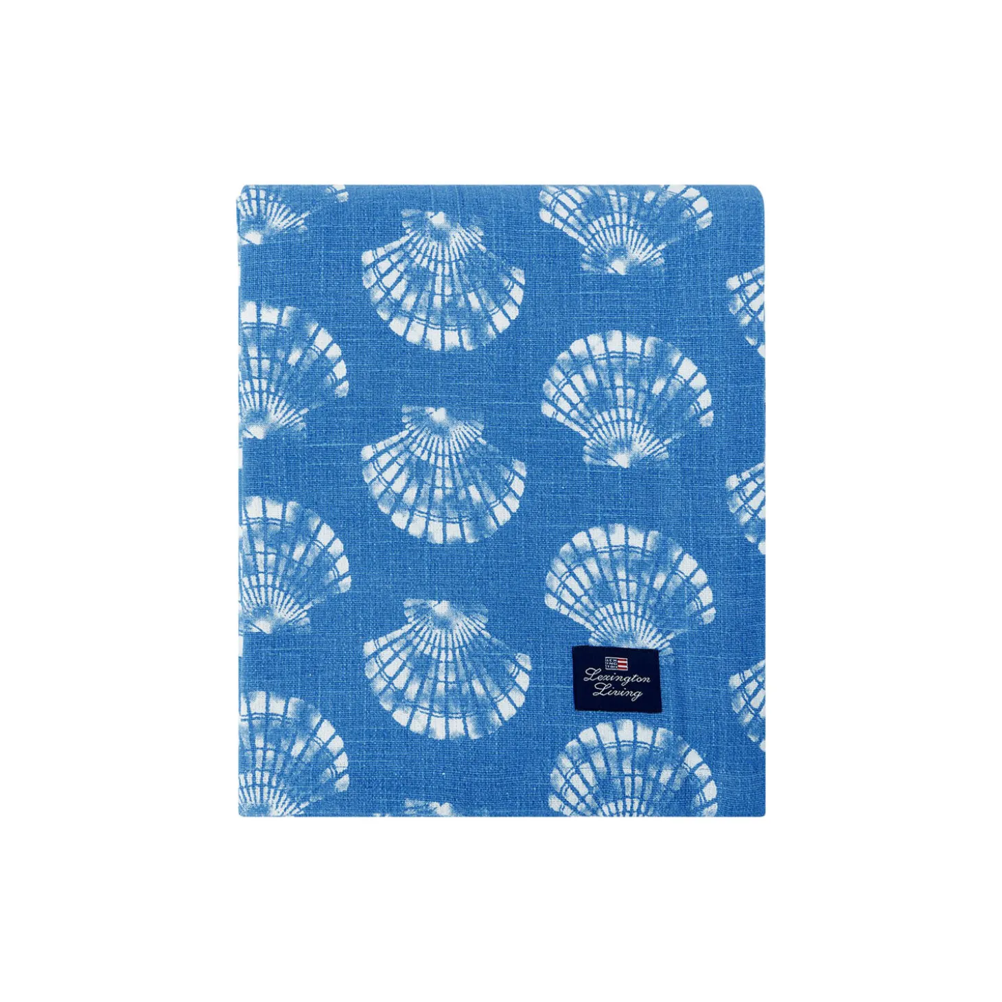 Dug i økologisk bomuld med print af skaller, blue/white