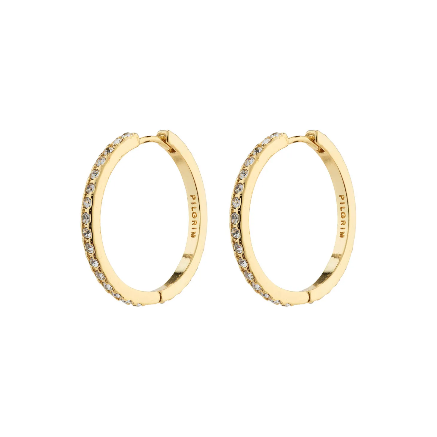EBNA maxi krystal hoops, guldbelagt