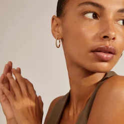 EBNA maxi krystal hoops, guldbelagt