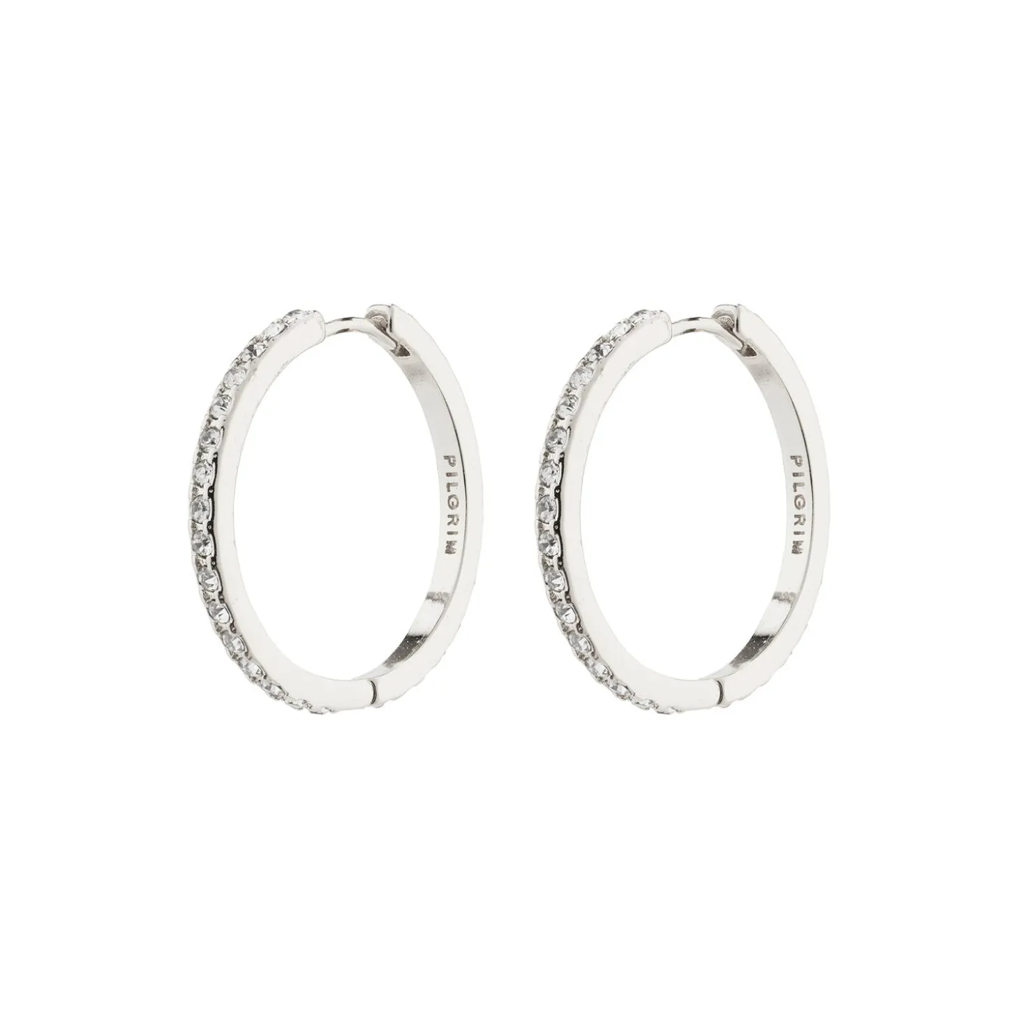 EBNA maxi krystal hoops, sølvbelagt