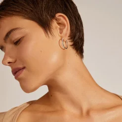 EBNA maxi krystal hoops, sølvbelagt