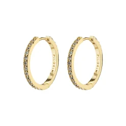 EBNA medium krystal hoops, guldbelagt