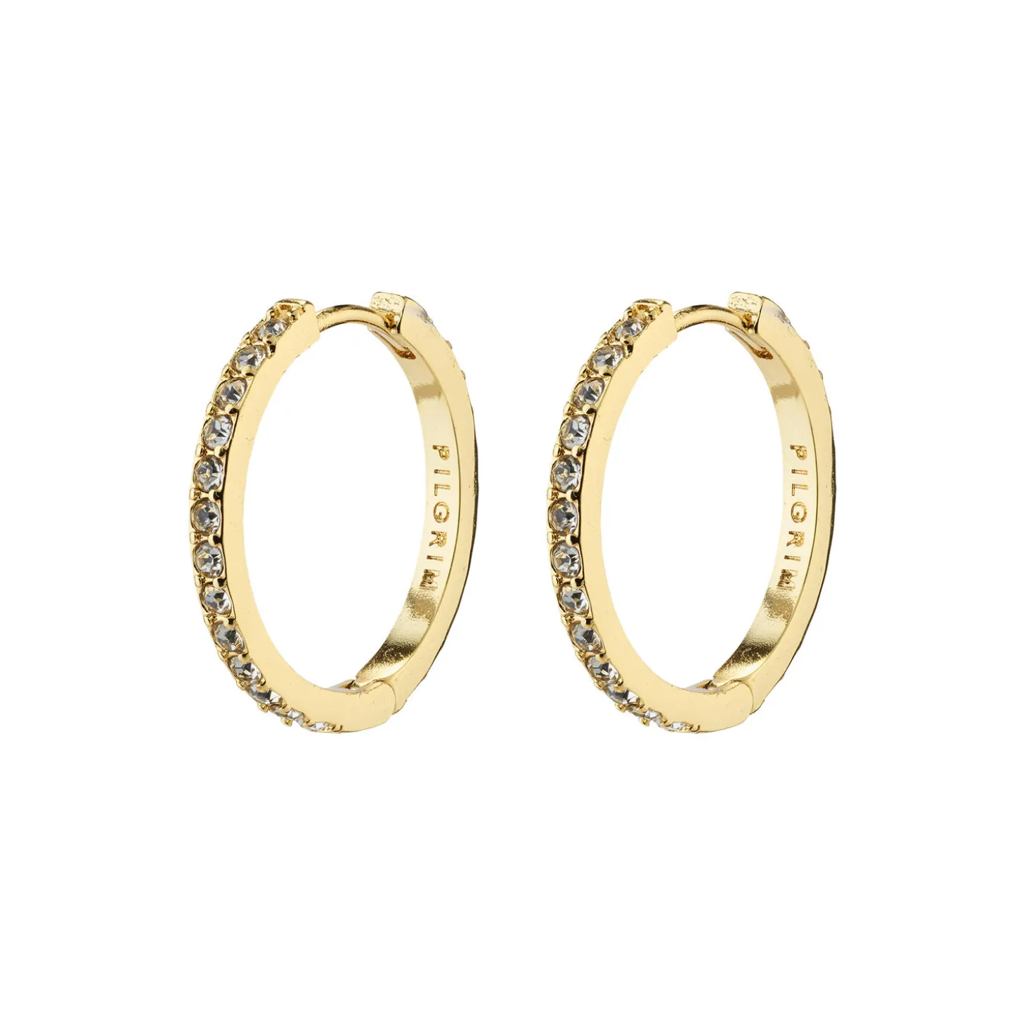 EBNA medium krystal hoops, guldbelagt