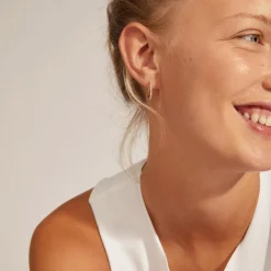 EBNA medium krystal hoops, guldbelagt