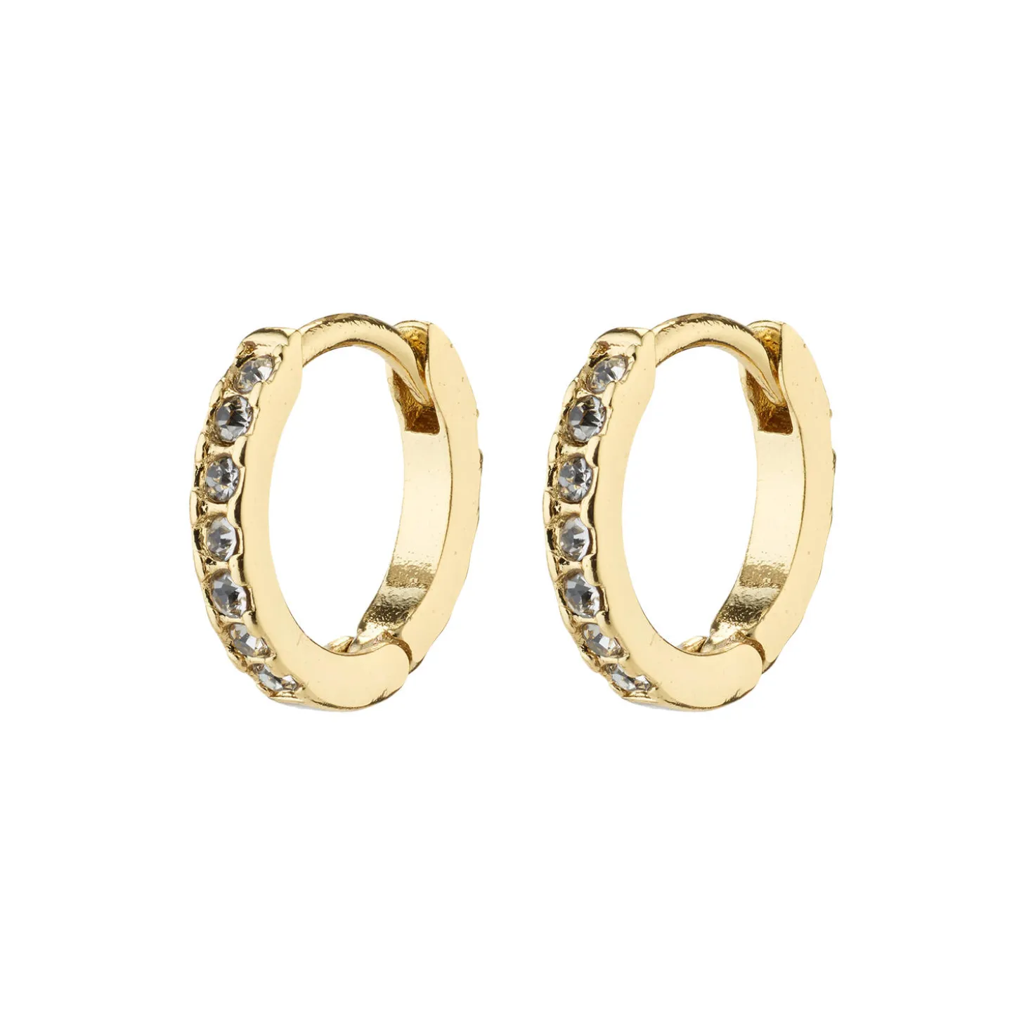 EBNA mini krystal huggie hoops, guldbelagt