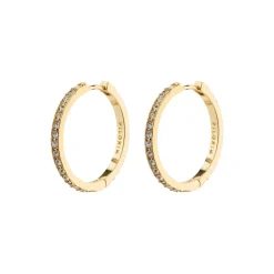 EBNA store krystal hoops, guldbelagt