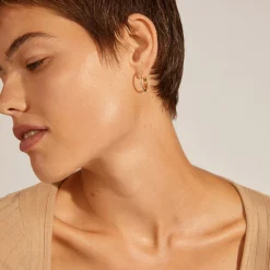 EBNA store krystal hoops, guldbelagt