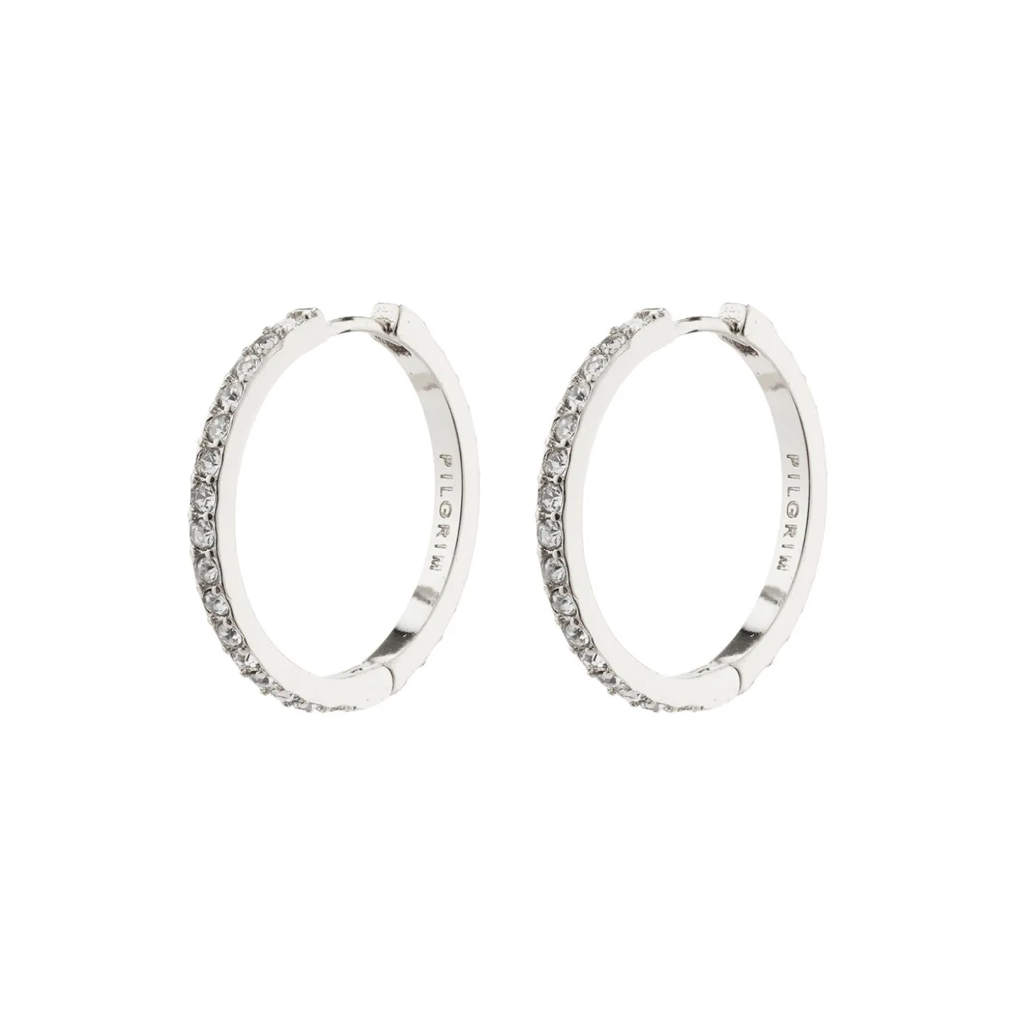 EBNA store krystal hoops, sølvbelagt