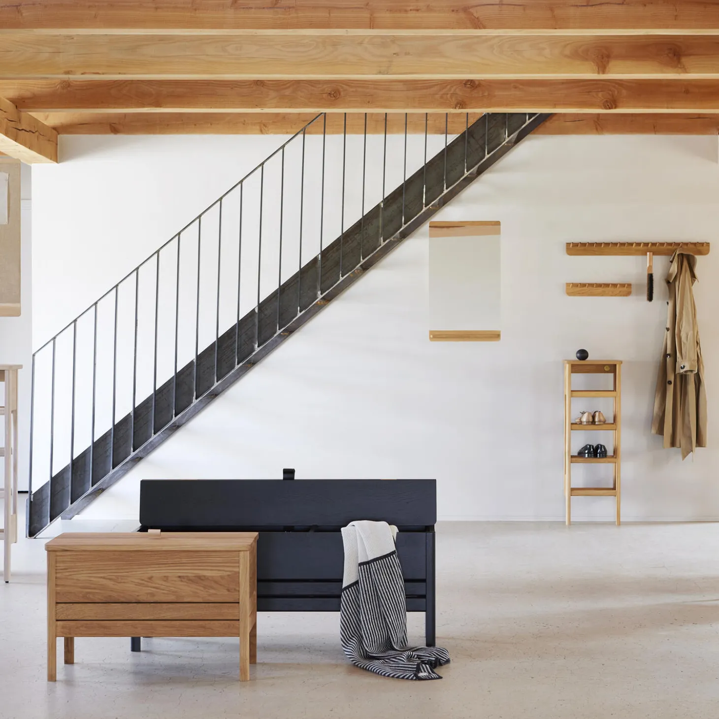 Echo Coat Rack 88, white oiled oak