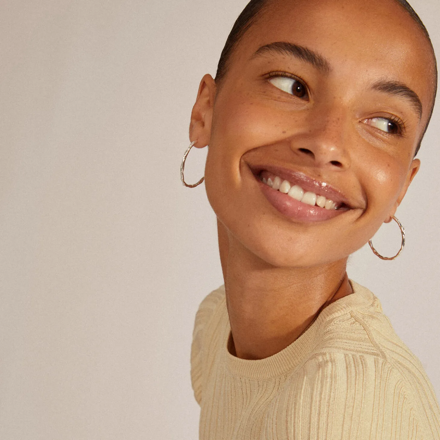 EDDY recycled organiske maxi hoops, sølvbelagt