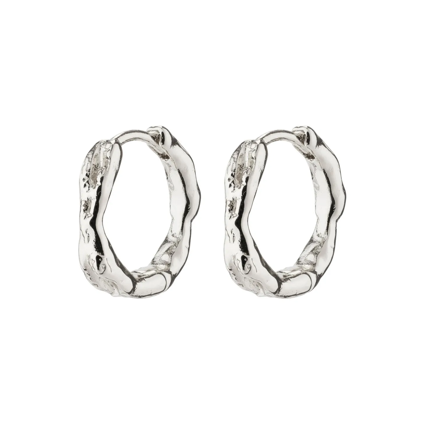 EDDY recycled organiske små hoops, sølvbelagt