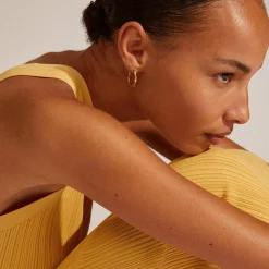 EDDY recycled organiske store hoops, guldbelagt