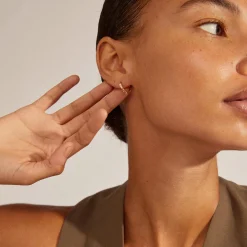 EDDY recycled organiske små hoops, guldbelagt