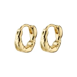 EDDY recycled små huggie hoop øreringe, guldbelagt