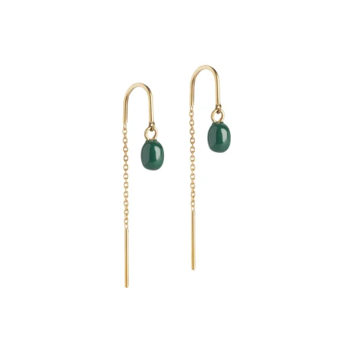 Eleanor øreringe, guld/petrol green