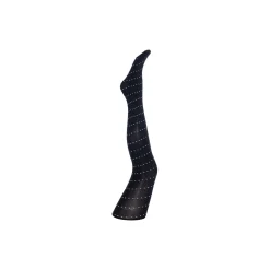 Ellen black bias dot tights, black w. light sand dots