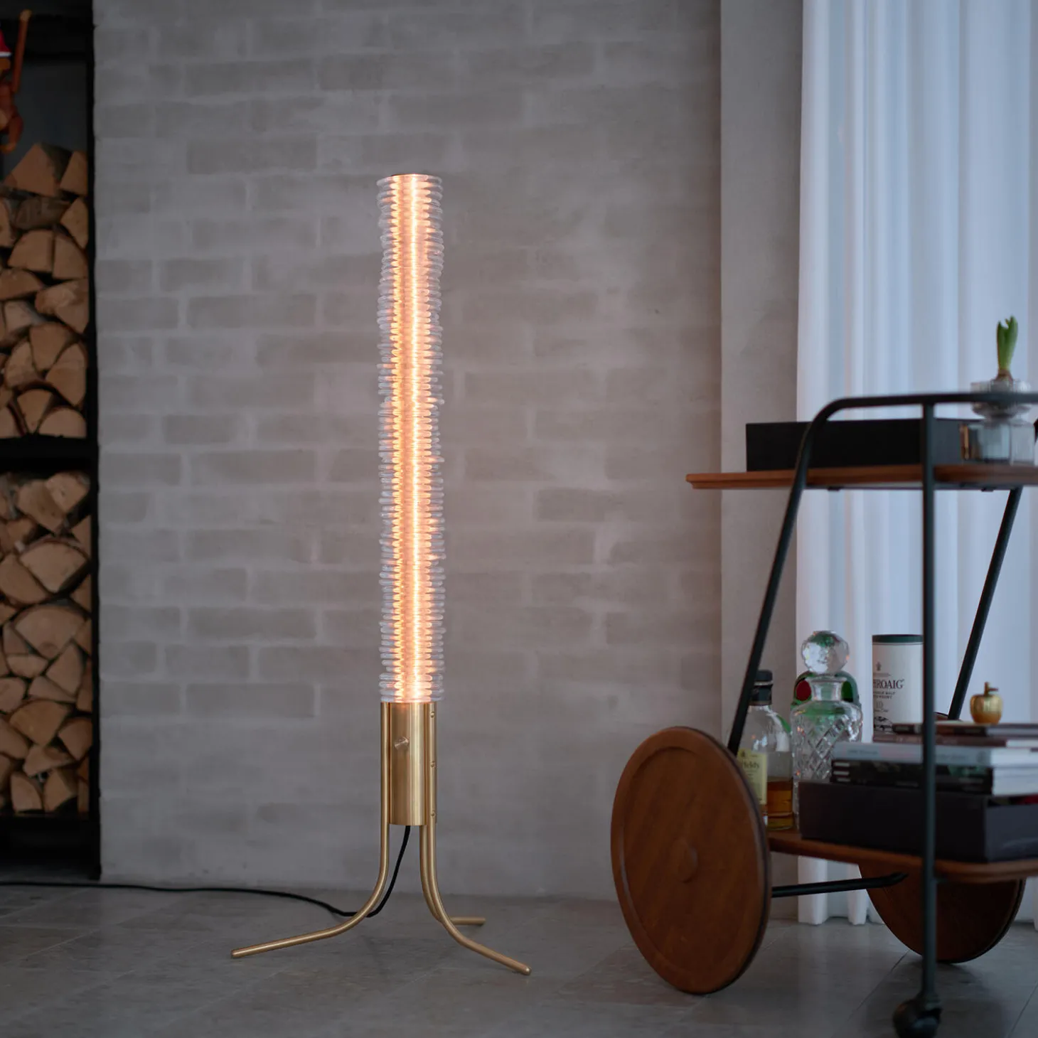 Erie Floor Lamp, brass