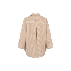 ESHella Blouse GOTS, brown stripe