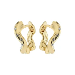EVRA recycled organiske krystal hoops, guld