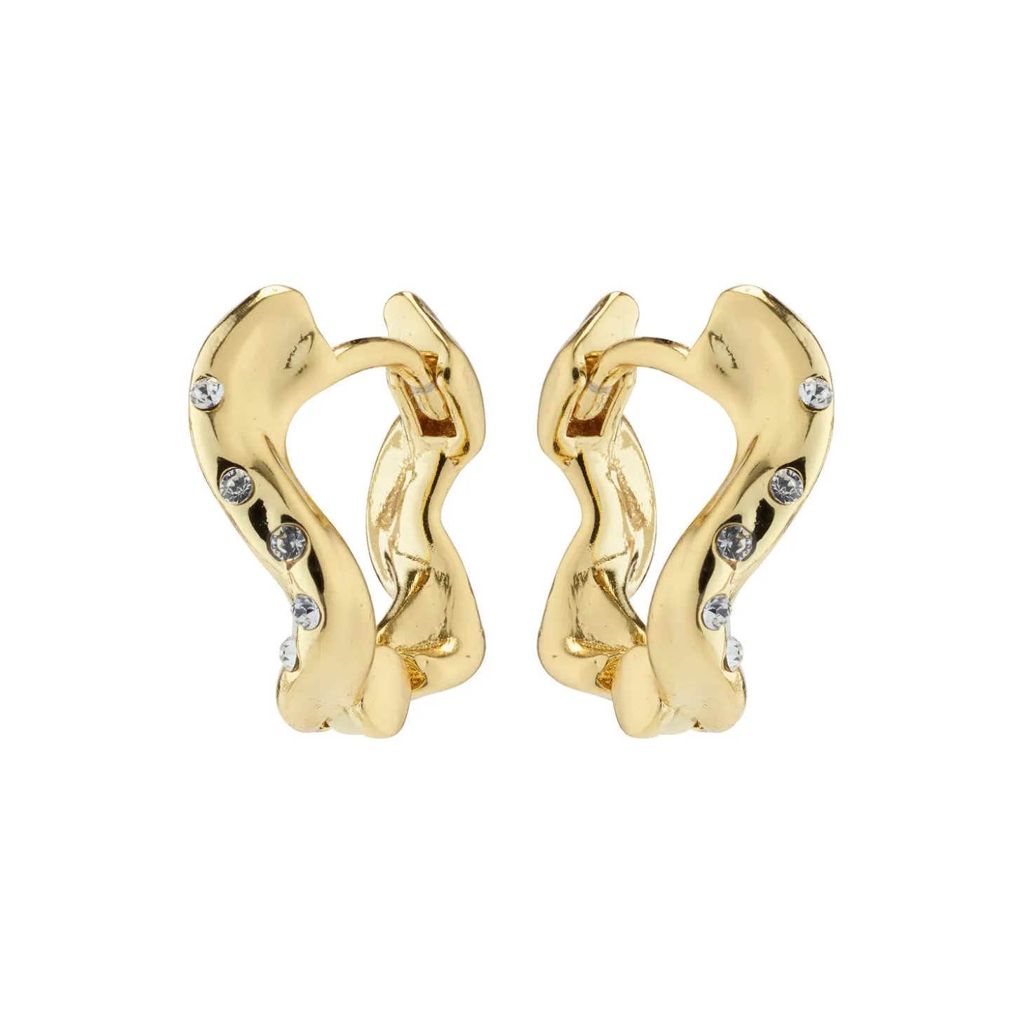 EVRA recycled organiske krystal hoops, guld