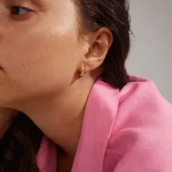 EVRA recycled organiske krystal hoops, guld